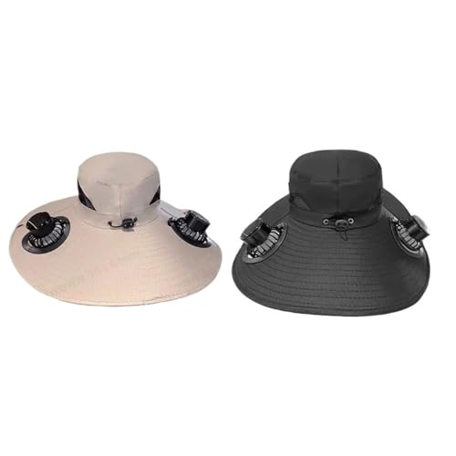 Double ventilateur solaire rechargeable pour ce chapeau ventilé d'été extérieur