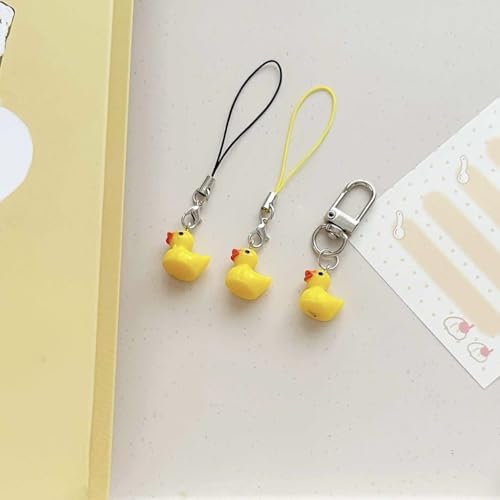 Kelvix Portable Keychain Charm Trendy Yellow Ducklet Phone Embellishment Versatile Resin Pendant for Phones Backpacks - 5