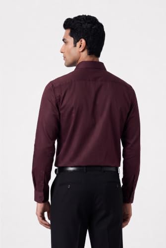 Image of BEYOURS Men's Full Sleeve Shirt Regular Fit Spread Collar 100% Cotton Satin Office & Formal.