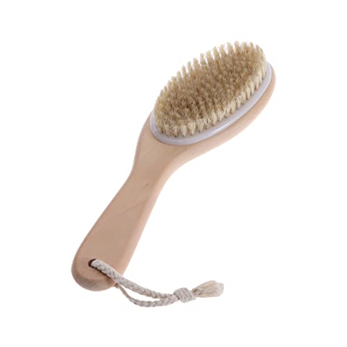 VICASKY Curved Handle Bristle Bath Brush Exfoliating Shower Brush for Dead Skin Removal and Friends and Family