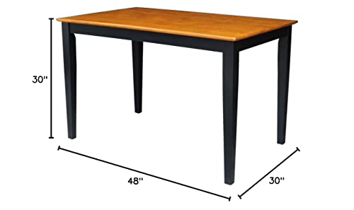 International Concepts Solid Wood Dining Table With Shaker Legs, 48 By 30 By 30-Inch, Black/Cherry #TOP6