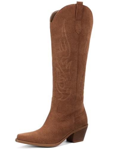 Pasuot Side Zip Embroidered Western Boots