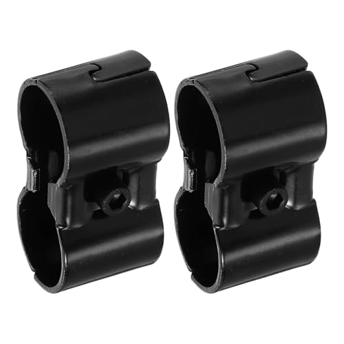QUARKZMAN 2 Piezas Abrazaderas de Tubo Paralelo de Doble Puerto, Conectores de Tubo de Esquina de Montaje de Extremo de 1-1/8' con Tornillos para Estante de Bricolaje, Negro