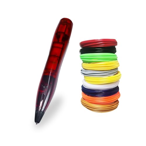 LIHUACHEN Juego de lápices 3D para niños con filamento PLA de 24 colores, lápiz de impresión 3D con botón de control de sensor de luz, cable USB, 2 protectores de dedos, plantillas y base de dibujo