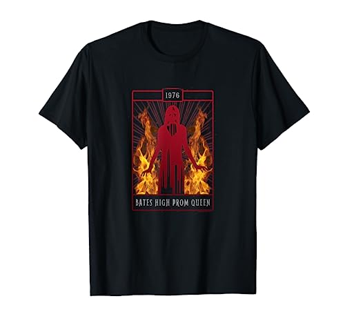 Carrie Halloween 1976 Bates High Prom Queen Fire & Blood Camiseta