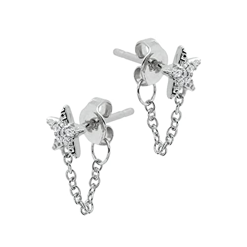 Boucles d'oreilles pendantes en Argent pour femmes ornées de fins oxydes de zircone