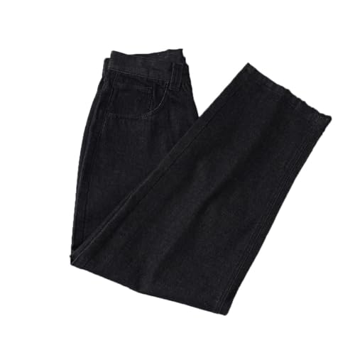 Men’S High Waist Baggy Jeans Streetwear Loose Fit Denim Pants Casual Button Fly Solid Color Jeans4