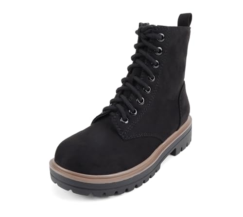 Image of Soda FIRM - Lug Sole Combat Ankle Bootie Lace up w /Side Zipper