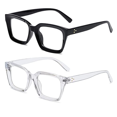 Image of JOVAKIT Non Prescription Glasses for Women Men Fashion Square Frame Eyeglasses