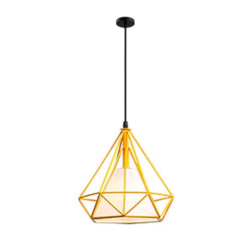 MTDYGHXQ Rhombus Iron Pendant Lamp, Colored Single Head Hanging Light, Nordic Simple Style E27 Chandelier, Ceiling Light, Lighting Fixture For Restaurant Cafe Decoration