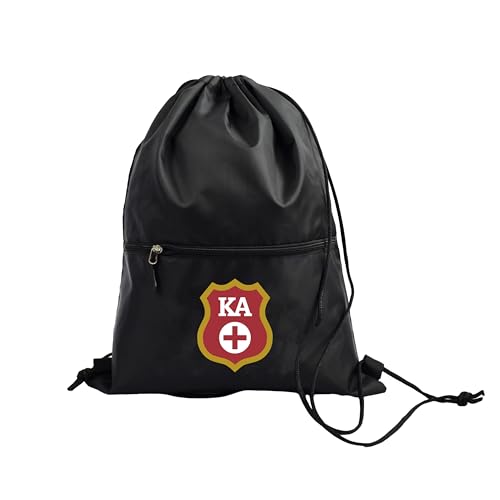 Sorority Shop Kappa Alpha Order Fraternity Mochila preta com cordão, bolsa esportiva, transporte de viagem, Preto, One Size, preta