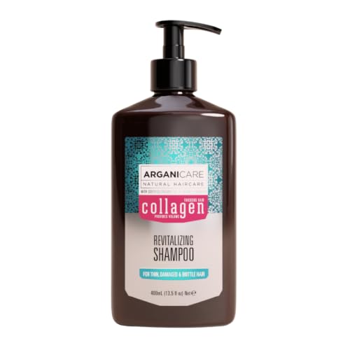 Arganicare | Collagen Revitalizing Shampoo | Thin, Damaged and Brittle Hair | Gentle Volume-Boosting Cleanse | Softness, Shine and Manageability | 400 ml