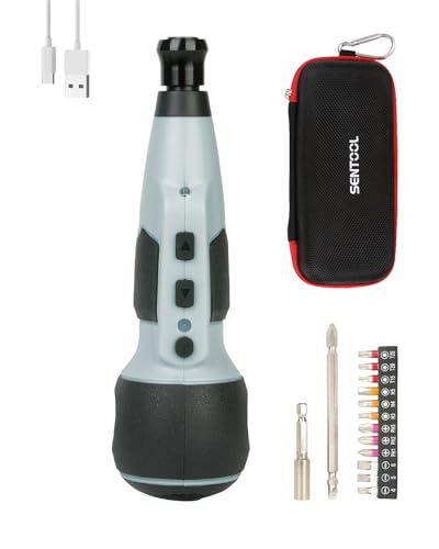 SENTOOL 電動ドライバー 小型 ペン型 ドライバー 電動 手動兼用 3段階切替モード 収納ケース付属 USB Type C充電式 家具の組み立て・手作りインテリアに DIY 電動工具 女性や初心者でも簡単に使える 正逆転切替簡単すばやい LED残照機能付き 充電ドライバー TMD40V