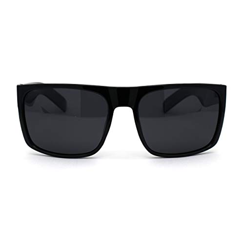No Glare Polarized Lens Flat Top Hipster Plastic Horn Rim Sunglasses