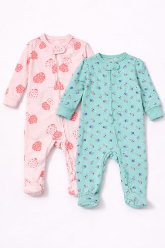 Image of TuddyBuddy Baby Girl's Cotton Printed Full Sleeves Sleepsuit /Footed Rompers for Baby Girl
