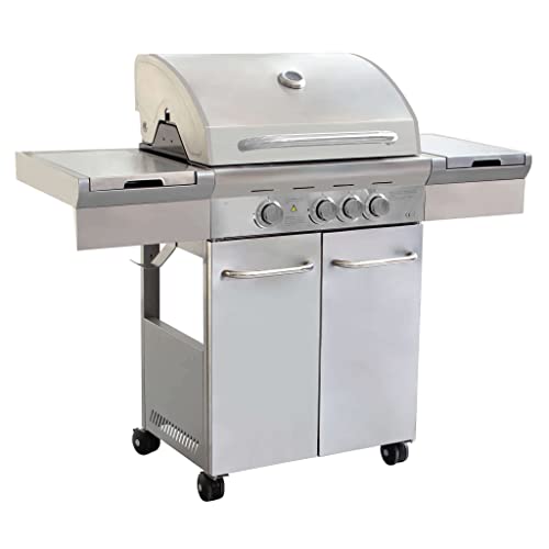 CAESAROO Barbecue a Gas con Tre fuochi Miles in Acciaio Verniciato Grigio - Grigio