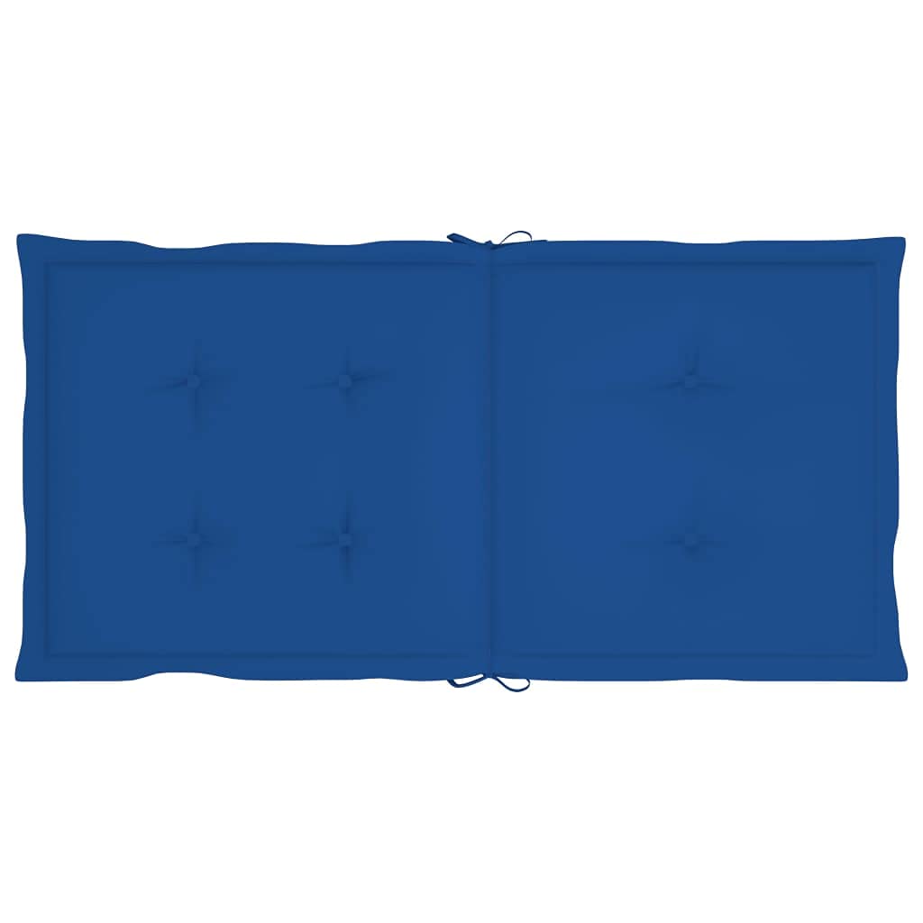 Cuscino per sedia da giardino, 2 pezzi, per sedie a sdraio con schienale alto, design universale, per interni ed esterni, balcone, terrazza, con 2 lacci, blu reale, 100 x 50 x 3 cm