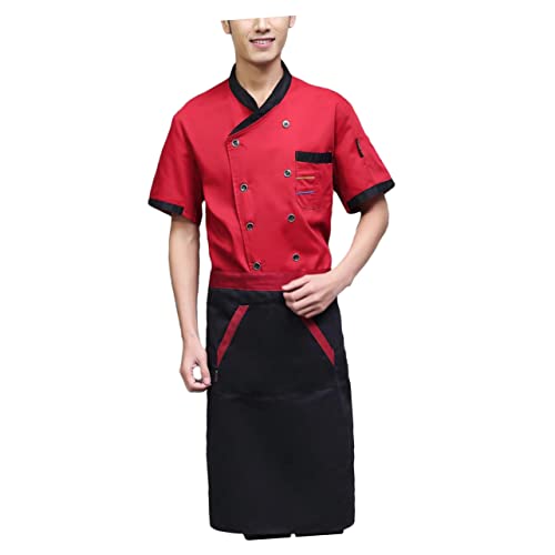 TOVINANNA Chef Apparel Chefs Suit Men Outfits Short Sleeve Chef Jacket Catering Jackets
