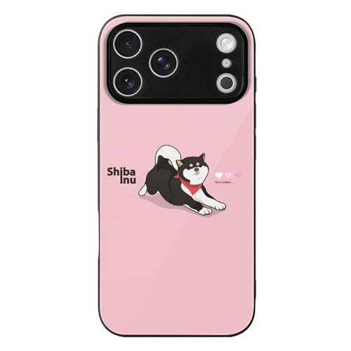 Iphone17用ケース いぬ 柴犬 黒柴 可愛い アイフォン 17 Pro Max用 カバー 強化ガラス スマホケース おしゃれ 人気 個性 創意 キャラクター 携帯ケース 耐衝撃 ワイヤレス充電対応