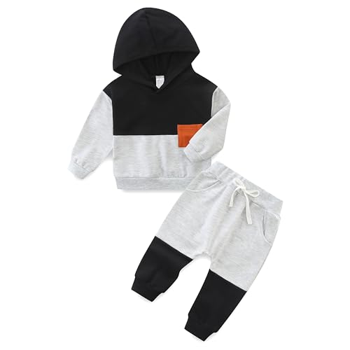 Image of Babymine Toddler Boy Clothes Long Short Sleeve Sweatshirt and Pants Playwear Outfits