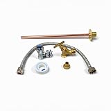 350mm Garden Tap Kit – WRAS Approved Outside Tap Kit with Double Check Valve, Self Cutting Tap, 350mm Flange, 400mm Flexible Connector & PTFE Tape – Easy DIY Outdoor Tap Kit Install