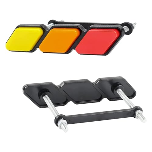 Image of ijuicy 1 PC TRD Tri-Color Grille Decor Badge Emblem, Car Truck Label Decoration Accessories, Compatible with Tacoma 4Runner Tundra Sequoia Rav4 Highlander (Yellow & Orange & Red)