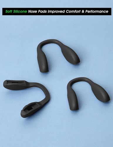 Image of Acefrog Upgraded 3 Pieces Nose Pads for Oakley Split Shot OO9416, Crossrange OO9371, Targetline OO9397 OO9398 Sunglasses, Push-in Nose Piece Replacement, Anti-Slip Nose Pad, Black