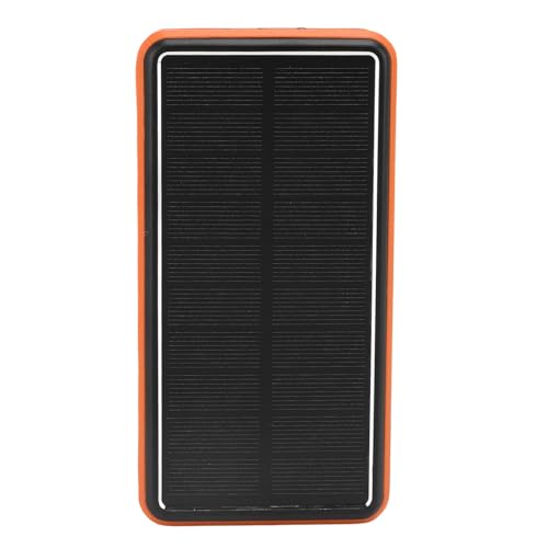 Hyuduo Solar Power Bank 50000mAh Aluminio Aluminio Cargador de Potencia USB Cargador Portátil Plazo de Batería de Carga Rápida con Luz LED para Acampar Al Aire Libre Emergencia para (Orange)