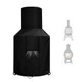 Patio Chiminea Cover - Durable, Weather-Proof Chiminea Fire Pit Cover, Heavy Duty 420D Oxford Water-Resistant chiminea outdoor fireplace Covers (48X25X13 inch)