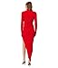Norma Kamali Women's Long Sleeve Turtleneck Side Drape Gown, Tiger Red, XS