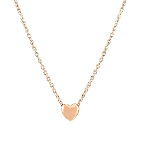 PAVOI 14K Gold Plated Cubic Zirconia Heart Necklace | Cute Dainty Love Pendant Necklaces for Women