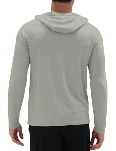 Mens UPF 50+ Sun Hoodie UV Protection Long Sleeve Swimming Rash Guard SPF Quick Dry Fishing Shirt for Outdoor Sports2