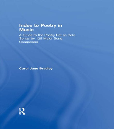 Index to Poetry in Music enrichir sa culture littéraire au piano ou au bureau