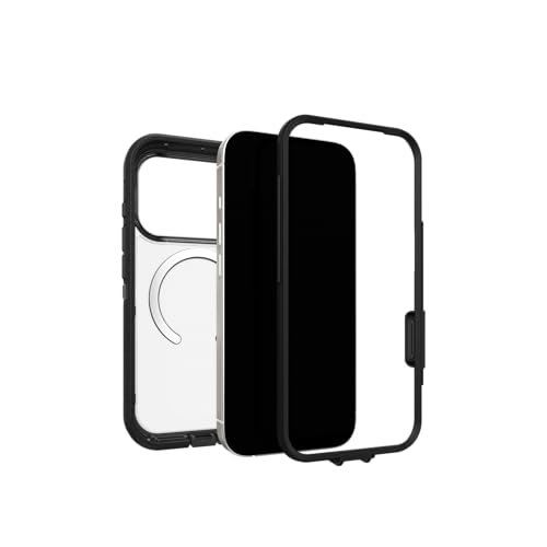 Image of OtterBox iPhone 17 Pro Defender Series Pro XT Clear Case - Dark Side - Black - Tough, Rugged & Durable iPhone Case, Snaps on MagSafe