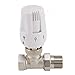 Cwmiibili 4pcs 3/4Inch Brass Thermostatic Radiator Valve Straight Type DN20 Automatic Temperature Control Valve Floor Heating