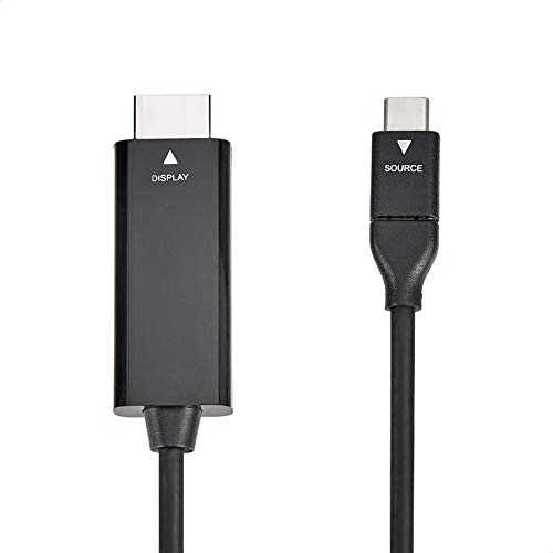 Image of Amazon Basics USB-C to HDMI Cable Adapter, Thunderbolt 3 Compatible, 4K@30Hz, Plug and Play, 6-Foot, Black