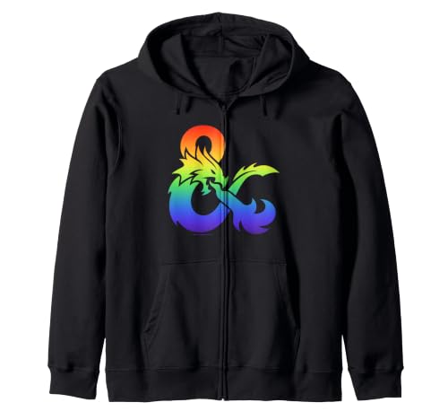 Image of Dungeons & Dragons Gradient Rainbow Pride Logo Zip Hoodie
