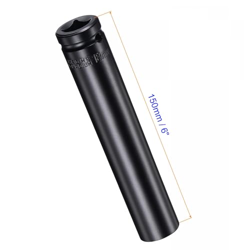 MACHSWON 2Pcs 1/2 Inch Drive - 18mm Deep Impact Socket with 6 Point Design, Heat-Treated Cr-V Steel 150mm Length, Metric Sizes - Image 2