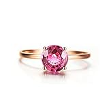 Beydodo no-metal-stamp (Fashion only) oro rosa de 18 quilates redonda Red Tourmaline
