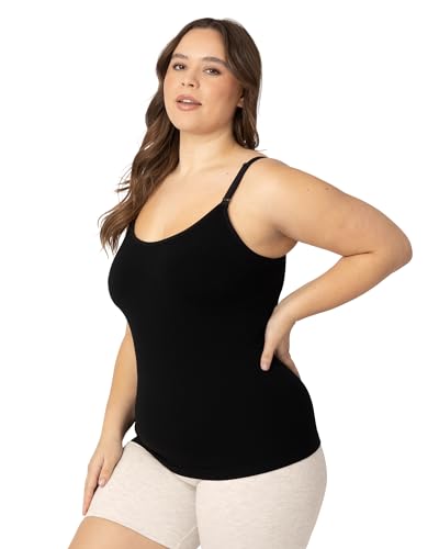 Kindred Bravely Sublime Maternity & Nursing Cami, Nursing Tank Tops for Breastfeeding with Adjustable Straps (Black, Large)