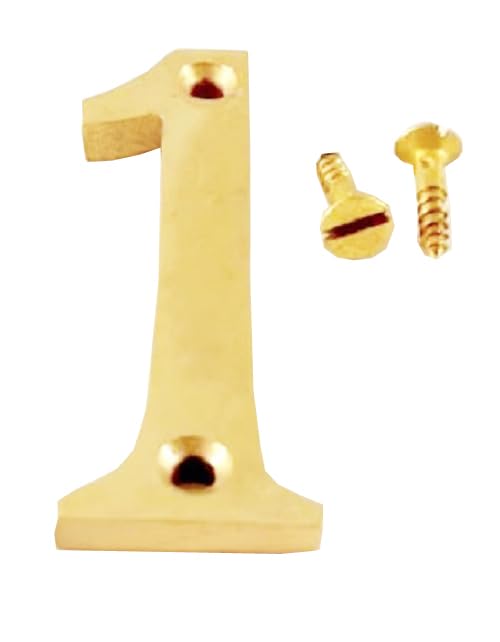 Robin Exports Antique 2" Brass Address Home Decor Solid Residential House Number 1-image-3