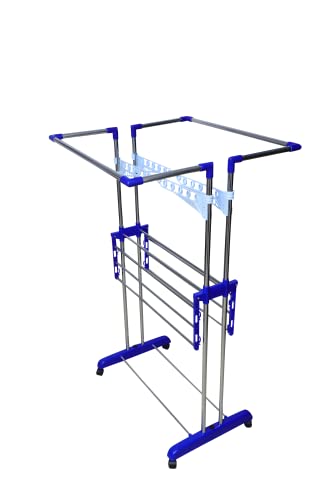 Image of Mega stand Clothes Drying Stand | Stand for Clothes Drying, Dress Hanging, and Small Cloth Drying - Your Reliable Drying Rack (Made of Stainless Steel)
