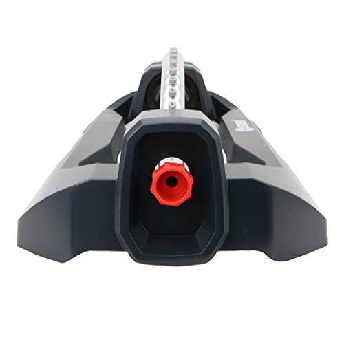Image of Eden 94106 Turbo Oscillating Sprinkler, Covers Up to 4,000 sq. ft., 18 Precision Nozzles, Weighted Base, Adjustable Range, Flow Control Knob, Quick Connect Bundle, Black, Silver, Red