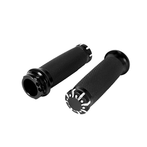 Poignée guidon moto antidérapante en aluminium noir 25mm pour Touring