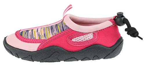 Capelli New York Girls Aqua Shoes with Striped Ribbon Bright Pink3
