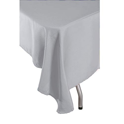 Ylzyaa Rectangle Tablecloth - 60 X 102 Inch - Silver Rectangular Table Cloth For 6 Foot Table In Washable Polyester - Great For Buffet Table, Parties, Holiday Dinner, Wedding & More #TOP1
