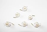  Haarschmuck - 6 Haarspiralen Curlies mit Perlen in der Farbe beige - Brautschmuck