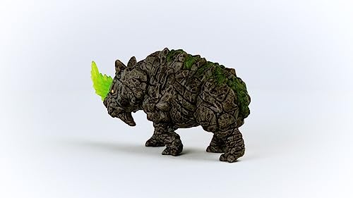 Image of Schleich Eldrador Creatures - Stone Battle Rhino Figurine - Fantasy Rhinoceros for Boys and Girls - Durable Rock Beast Figures for Imaginative Play - Monster Toys for Kids Ages 7+ | 70157
