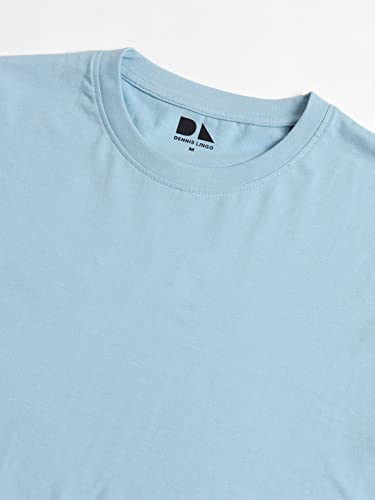 Image of Dennis Lingo Men's Cotton Slim Fit Solid Round Neck T-Shirt