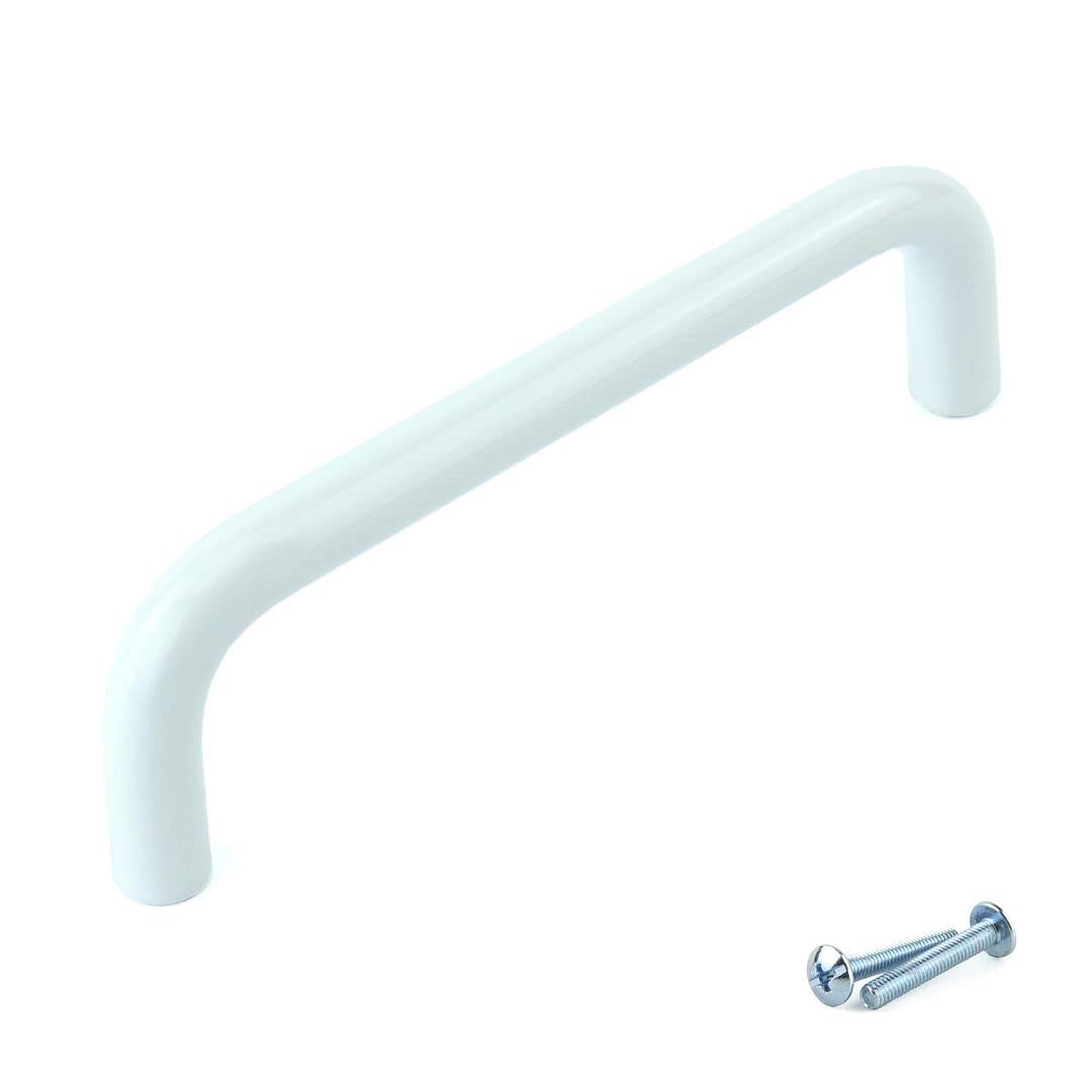 M4tec White Bar Pull Handle For Bedroom Furniture, And Kitchen Door Handles, Ideal Off- Door Handles, Kitchen Cupboard, Wardrobe And Draw Handles - W7 Series 128 Mm